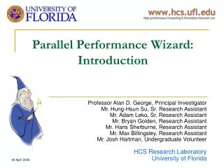 Parallel Performance Wizard: Introduction