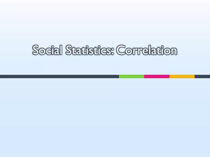 social statistics correlation