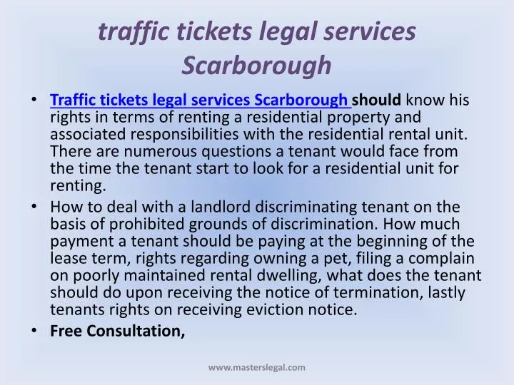 traffic tickets legal services scarborough