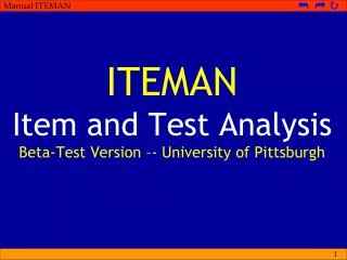 iteman item and test analysis beta test version univ ersity of pittsburgh