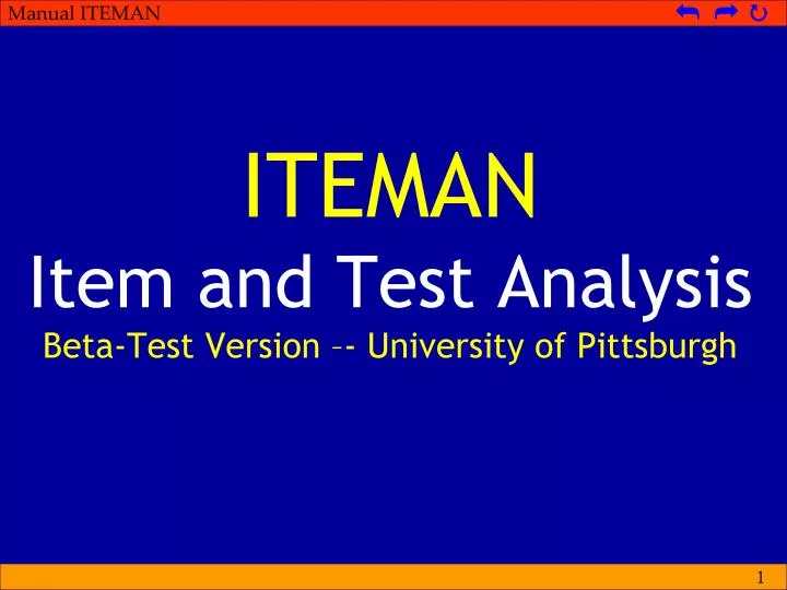 iteman item and test analysis beta test version univ ersity of pittsburgh