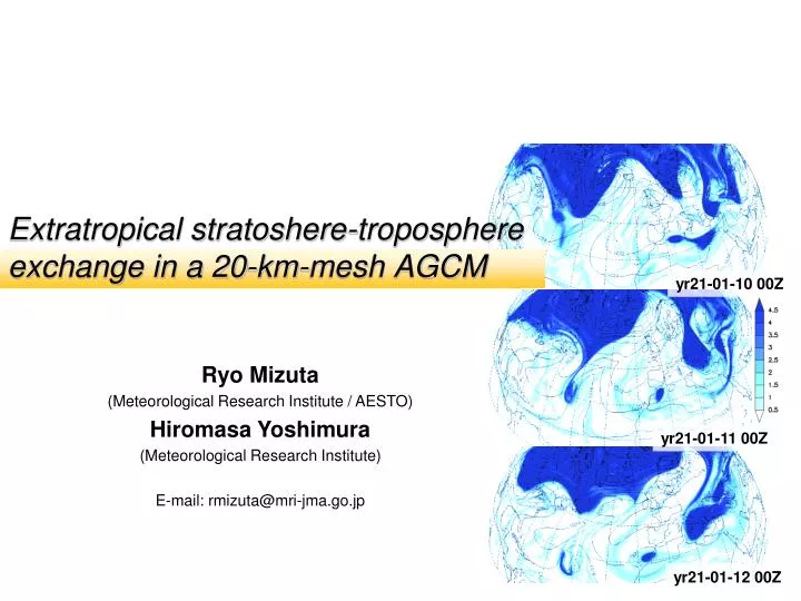 extratropical stratoshere troposphere exchange in a 20 km mesh agcm