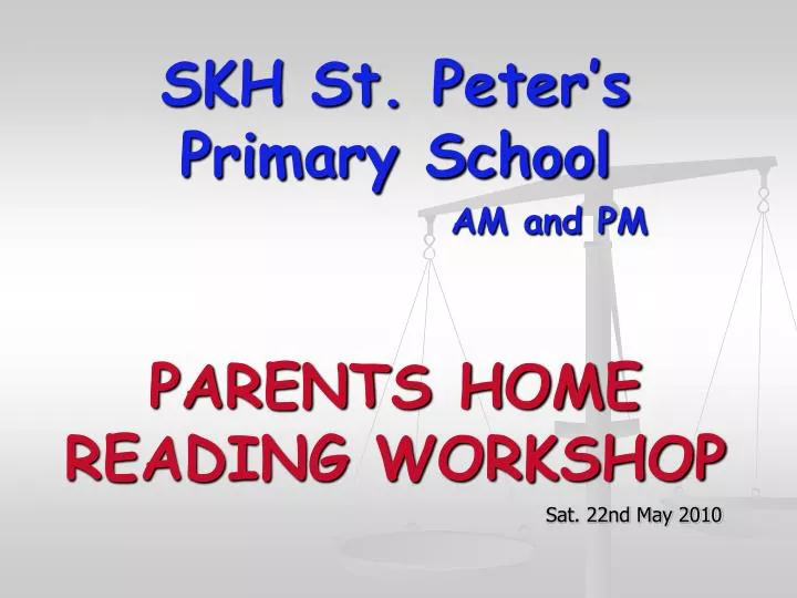 skh st peter s primary school am and pm parents home reading workshop