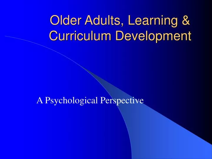 older adults learning curriculum development