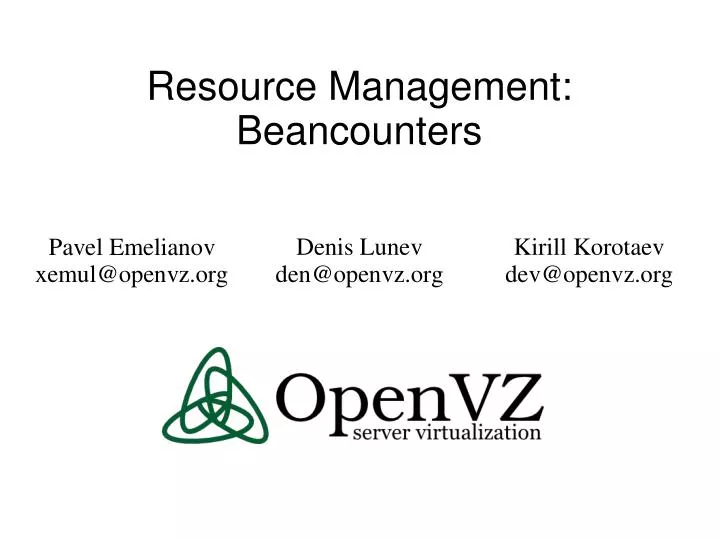 resource management beancounters