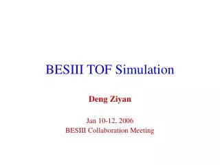 BESIII TOF Simulation