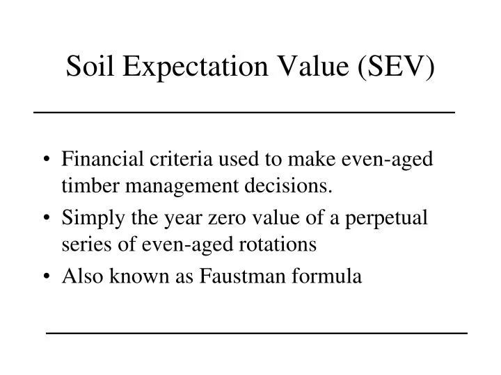 soil expectation value sev
