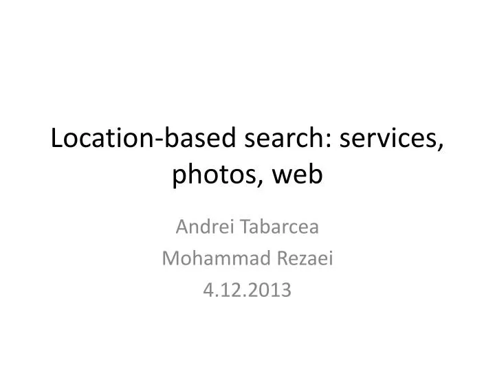 location based search services photos web