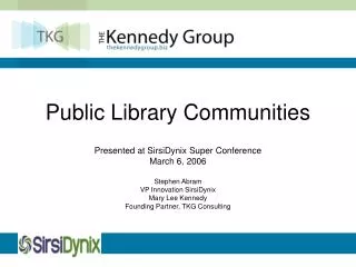 Public Library Communities