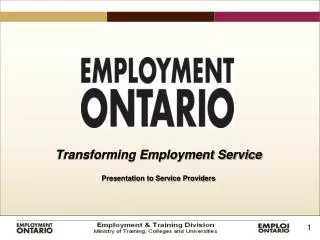 Transforming Employment Service Presentation to Service Providers