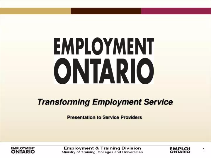 transforming employment service presentation to service providers