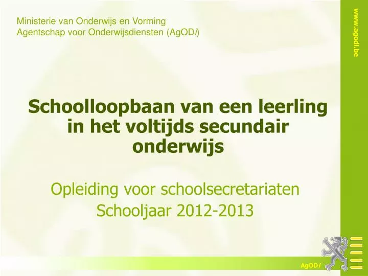 schoolloopbaan van een leerling in het voltijds secundair onderwijs