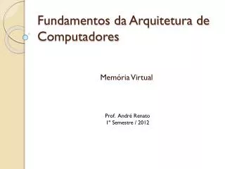 fundamentos da arquitetura de computadores
