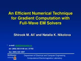 An Efficient Numerical Technique for Gradient Computation with Full-Wave EM Solvers