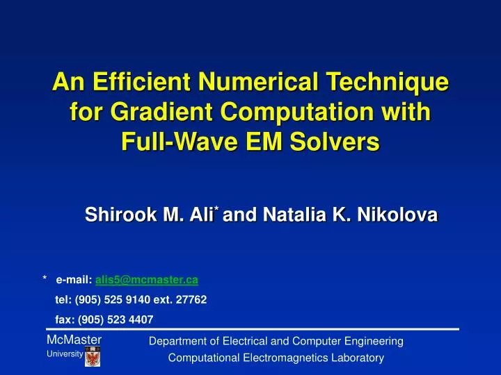 an efficient numerical technique for gradient computation with full wave em solvers