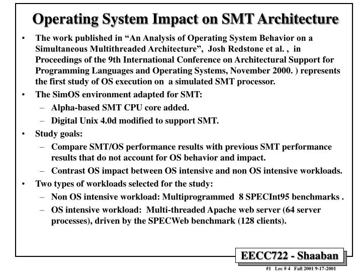 operating system impact on smt architecture