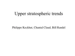 Upper stratospheric trends