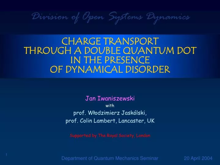charge transport through a double quantum dot in the presence of dynamical disorder