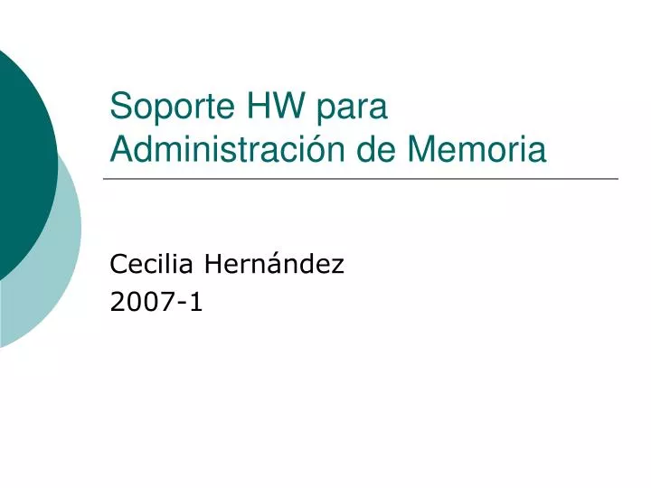 soporte hw para administraci n de memoria