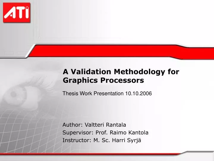 a validation methodology for graphics processors