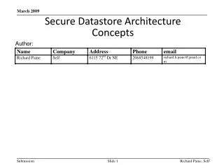 Secure Datastore Architecture Concepts