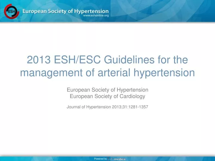 2013 esh esc guidelines for the management of arterial hypertension