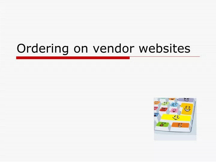 ordering on vendor websites