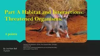 Part A Habitat and Interactions: Threatened Organisms :