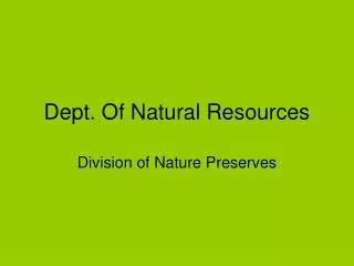 Dept. Of Natural Resources