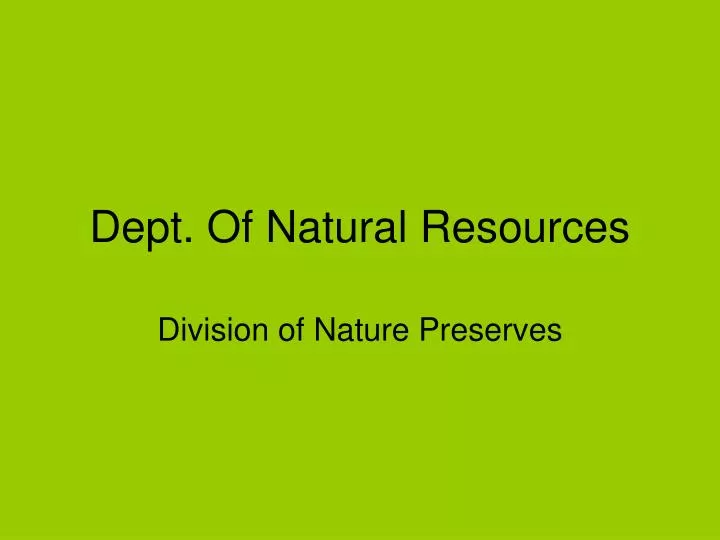 dept of natural resources