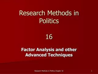 Research Methods in Politics 16
