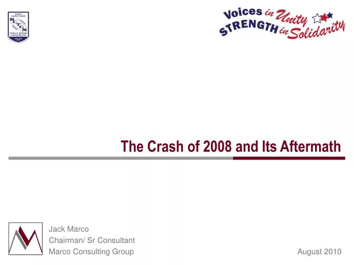 the crash of 2008 and its aftermath
