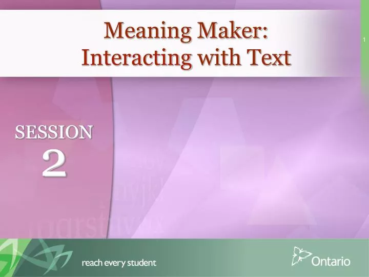 meaning maker interacting with text