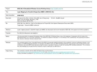 Proposed Transmission Framework