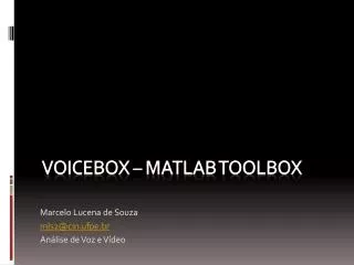 Voicebox – Matlab toolbox