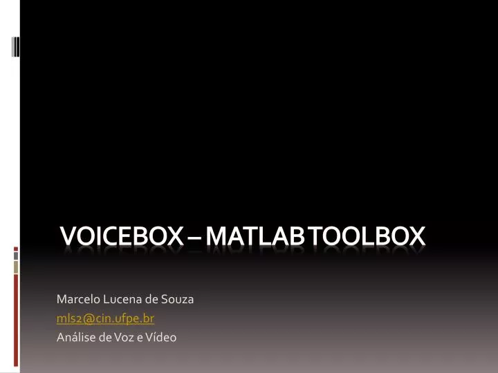 voicebox matlab toolbox
