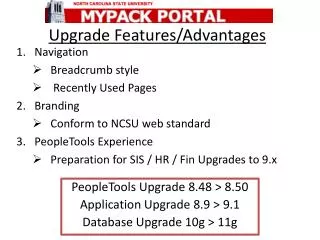 Upgrade Features/Advantages
