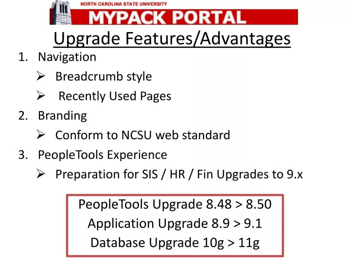 upgrade features advantages