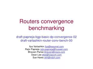Routers convergence benchmarking