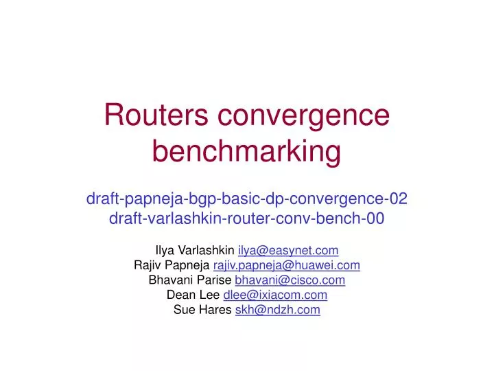 routers convergence benchmarking