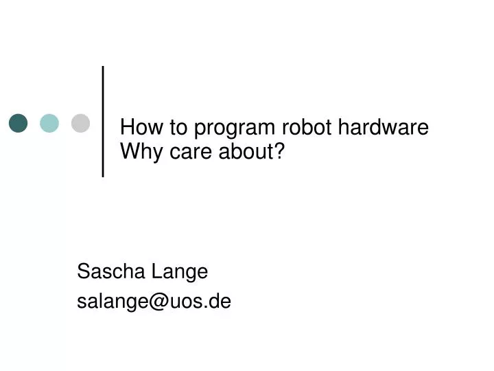 how to program robot hardware