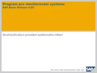 Program pro monitorování systému SAP Basis Release 4.6C