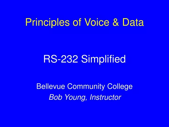principles of voice data