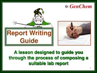 A lesson designed to guide you through the process of composing a suitable lab report