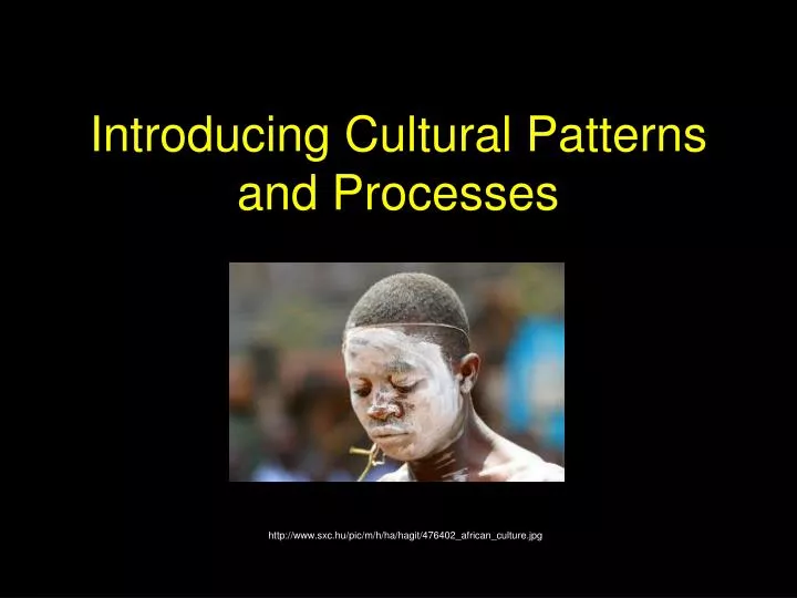 introducing cultural patterns and processes