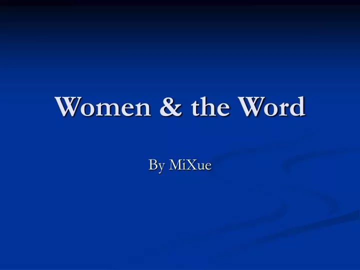 women the word