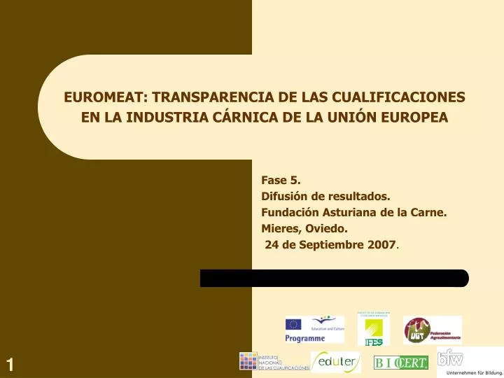 euromeat transparencia de las cualificaciones en la industria c rnica de la uni n europea