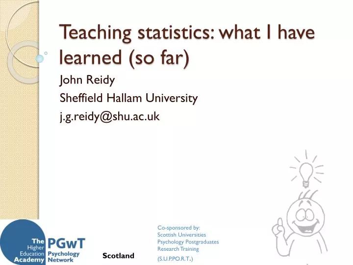 teaching statistics what i have learned so far