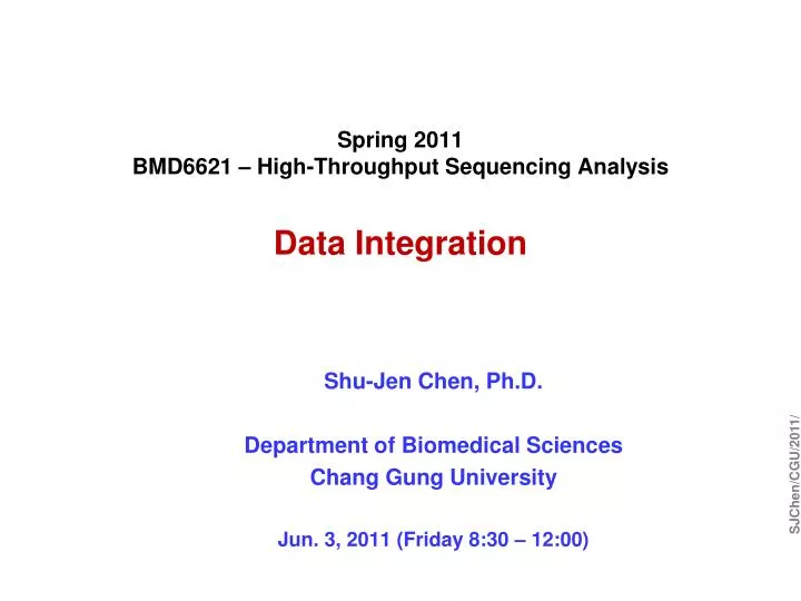 spring 2011 bmd6621 high throughput sequencing analysis data integration