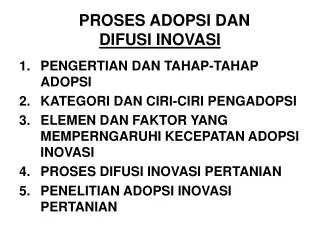 proses adopsi dan difusi inovasi